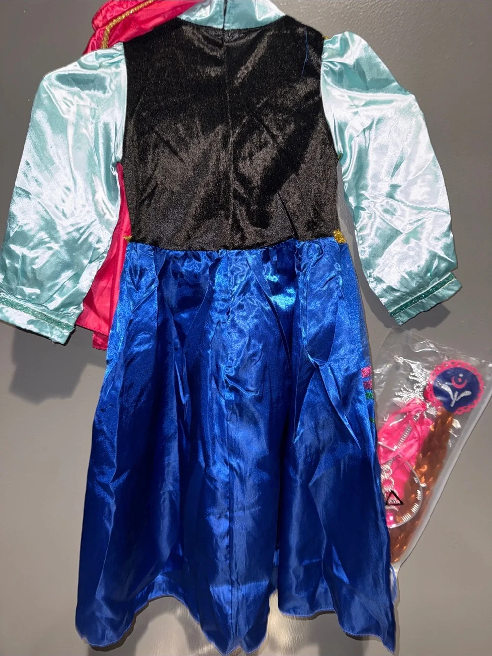 Frozen Anna inspired Blue & Pink Princess Cape Costume with Embroidered Bodie